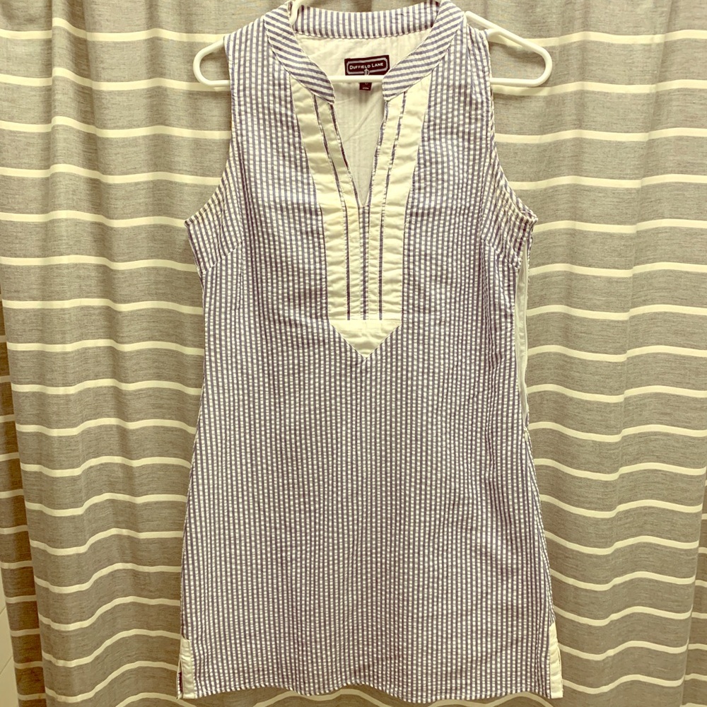 Duffield Lane Blue and White Stripped Dress